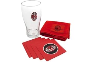 A.C. MILAN AC Milan officiel Wordmark mINI Football Set Bar Serviette et bière (pinte de verre, Tapis)