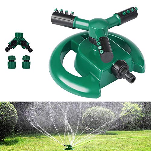 SG Rociador de Césped Aspersor de Riego, Automático de Agua Giratorio de 360 Grados Aspersor de Agua para Jardín Sistema de Aspersores de Agua con 3 Rociadores de Brazos Ajustable (Type 2)