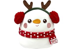 POPOYU Gefülltes Plüschkissen mit Schneemann, für Jungen und Mädchen, weiches Umarmungskissen, niedlicher Schneemann, Plüschtier für Kinder, Weihnachtsfeier, Geschenk, Sofa, Schlafzimmer