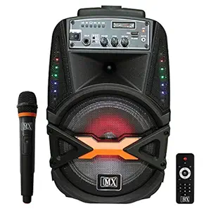 MX Rechargeable Portable 8'' Multimedia Speaker with Bluetooth,SD Card,FM Radio,USB Connectivity