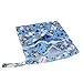 2-Zip Washable Baby Cloth Diaper Nappy Bag Monkey Heart Blue