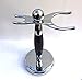 Premium Deluxe Chrome & Black Shaving Brush and Razor Stand