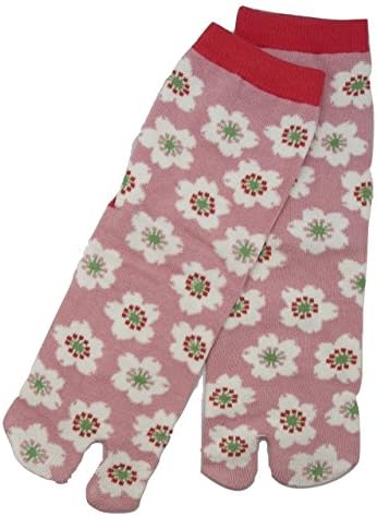 Japanese Split Toe Tabi Socks: Cherry Blossoms --One size 23-25cm (UK4-6)-- …