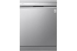 LG DF455HSS Lavastoviglie Libera Installazione, Serie 4, 14 coperti, Sistema QuadWash a 4 Bracci Irroratori, Vapore TrueSteam, Apertura Automatica della Porta, 3° Cestello per le Posate, Wi-Fi, Grigia
