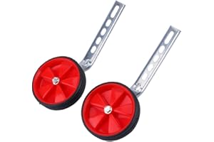 DIOCHE Roues Latérales de Vélo, Stabilisateurs de Vélo Pour Enfants Roues D'Entraînement à Vélo Réglables 12-20 "Avec Roue En Caoutchouc Silencieuse, Rouge