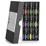 Aceites Esenciales de Grado Terapéutico: El set incluye aceites para aromaterapia de lavanda, bergamota, salvia, toronja, Palmarosa, canela, incienso, limón y ylang ylang