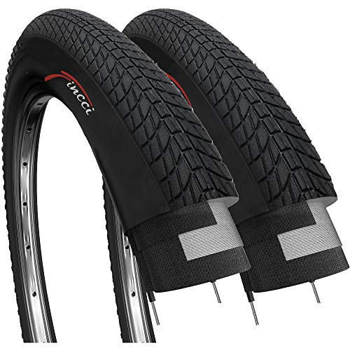 Fincci Paire 20 x 1,75 Pouces 47-406 Pneus pour BMX ou Enfants Vélo Bicyclette (Un Paquet de 2)