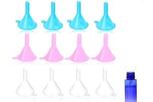 OHYANYAO 12 st mini plasttrattar, återanvändbar tratt för att fylla kryddor, kosmetika, parfymer, eteriska oljor, lotioner, s