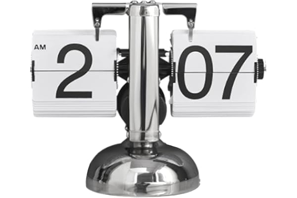 Retro Flip Skrivbordsklocka Digital, Mekanisk Vikbar Nedfällbar Klocka med Automatisk Vändfunktion, Battery Driven med Roterande Knapp, Minimalistisk för Hem, Vardagsrum, Kontor