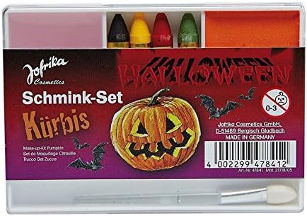 Halloween Make Up Set Pumpkin (4 Colours with Brush – Foundation + Make Up Remover) Theatre Quality