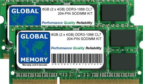 8GB (2 x 4GB) DDR3 1066MHz PC3-8500 204-PIN SODIMM MEMORY RAM KIT COMPATIBLE WITH INTEL IMAC (EARLY/MID/LATE 2009 - MID 2010) & INTEL MAC MINI (EARLY/MID/LATE 2009 - MID 2010)