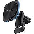 X-mpack Magnetic Wireless Car Charger Mount, 15W Fast Charging Car Phone Holder, Air Vent/Dashboard Mount for iPhone 16/15/14/13/12, Secure Magnetic Lock, Black
