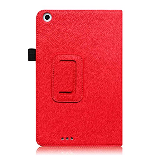 Fintie Odys Junior Tab 8 Pro Hülle Case – Slim Fit Folio Kunstleder Schutzhülle Cover Tasche mit Ständerfunktion und Stylus-Halterung für Odys Junior Tab 8 Pro 20,3cm (8 Zoll) Tablet-PC, Rot - 7
