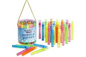 KreativeKraft Pomperos para Niños, Pack de 40 Varitas Pompas de Jabon, Juguetes Regalos Exterior Interior, Tubos para Crear Burbujas de Jabon