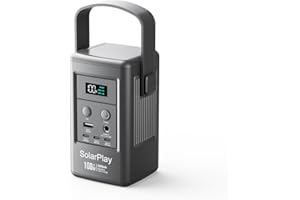 SolarPlay Tragbare Powerbank Q100, 2500mAh tragbare Energieversorgung 92,5 Wh, 3×USB-C & 1×USB-A, 50-W-Solareingang, Powerbank für Laptop, Camping