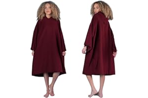 Brentfords Asciugamano Poncho per adulti con cappuccio, surf, spiaggia, assorbente, in microfibra, per uomo e ragazzi ad asciugatura rapida, Asciugamano Poncho accapatoio