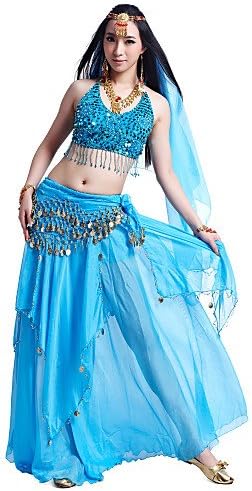 WUDAOFU Belly Dance Outfits Women's Chiffon Beading / Coins / Sequins , one size
