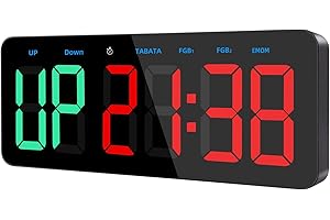 PELLOR Timer Sport Grand Minuteur Fitness D'intervalle LED Chronomètre Compte à Rebours Count Up