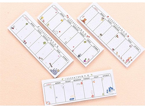 Preisvergleich Produktbild Sinnvoll Wöchentliche Zeitplan-klebrige Anmerkung für Klassifikation-Cartoon-Mitteilungs-An... (weiß) für die Arbeit