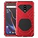 Produktbild Eastcoo Oneplus 6T Hülle Case, Wasserdicht Stoßfest Alloy Aluminum Metal Bumper Soft silikon Military Schwer Metall Militär Starkes Stoßfestes Hartes Hülle Tasche Cover für Oneplus 6T (Red)