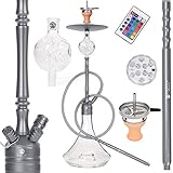 ✓ DESIGN MEETS QUALITY - Die Luna, ist eine hochwertig gefertigte Wasserpfeife aus Aluminium. Mit einer Höhe von 90cm ist es eine echte Augenweide die jedes Shisha Herz höher schlagen lässt. Dieses komplette Set eignet sich auch perfekt als Geschenk.