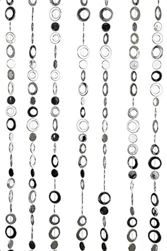 ShopWildThings Beaded Curtain Circles Silver Metallic over Acrylic