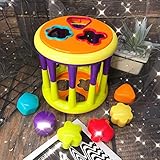 材质: 塑料 Glfeng Niños pequeños educación temprana 3Q Forma Bola de Bola Que Lanza Bola de bebé Campana de Mano educación temprana iluminación Rompecabezas Juguetes de plástico@Sonajero