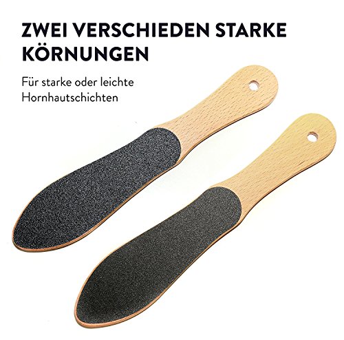 MYPRIMA Profi-Fußfeile / Hornhauttfeile | von Pediküre-Experten empfohlen | Unser Top-Seller | Premium Hornhaut-Entferner / Hornhaut-Raspel / Fuß-Feile | langlebig und effektiv (Holz, 2 Körnungen) - 2