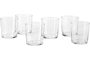MOPITA SMART LIVING Q.b. MILANO by MOPITA, Lot de 6 verres en verre transparent, capacité 345 ml, 6 pièces, design minimal, lavable au lave-vaisselle
