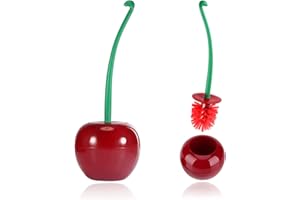 KONESKY Weskjer spazzolone WC a Forma di Ciliegia, Set di spazzole e Supporto per lavabo Scopino a Forma di Ciliegia, Strumento di Pulizia Toliet per Doccia, Angoli, Cucina