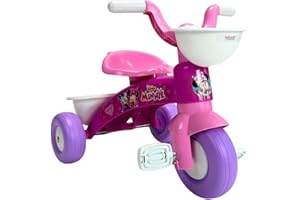 Tricycle Bébé 1 an 2 Ans 3 Ans Trico Max Minnie Mouse – Tricycle pour Enfants Léger avec Pédales + Paniers Avant et Arrière - Couleur Rose – INJUSA