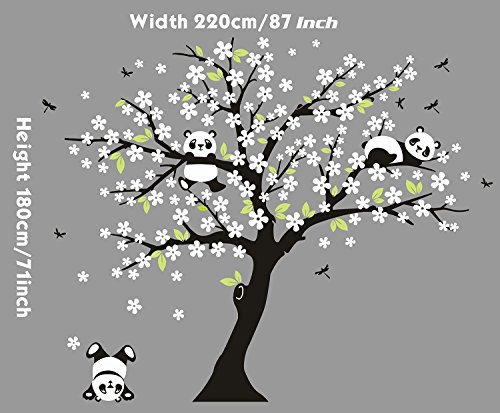 BDECOLL-Grand-cinq-grands-arbres-forestiers-avec-des-oiseaux-volants-Arbre-Fond-Autocollants-Stickers-muraux