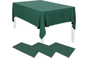 HXMJIED 3 Pcs Rectangle Green Tablecoths, 137x274cm Disposable Green Table Cloth Party Rectangle Table Covers Plastic Tablecloth for Picnic, Wedding, Birthday, Christmas Table Decorations