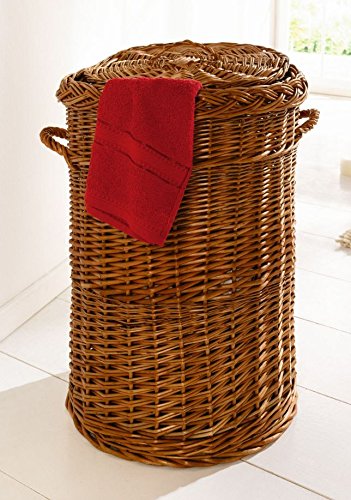 Großer Wäschekorb aus geflochtener Weide