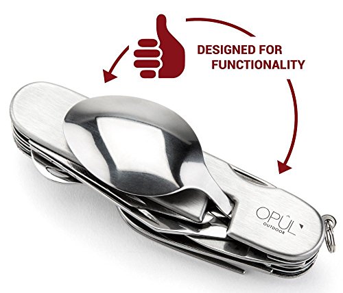 Campingbesteck-Set von Opul, funktionales Campingmesser, Camping-Tool, Komplettset, wird in einer Geschenk-Box geliefert mit ausgeformter Schaumstoffeinlage - 4