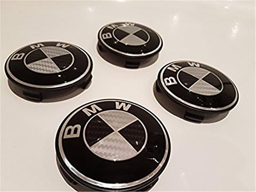 BMW Carbon Effect Black &amp; White Alloy Wheels Centre Hub Cap caps 68 mm E39 E60 °F10 °F12 °F20 °F30 °F32 G11 G30 1 3 4 5 6 7 Series M3 M5 M6 X1 X3 X4 X5 X6 Z3 Z4 and other models
