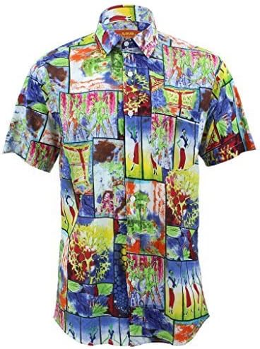 Loud Originals Regular Fit Short Sleeve Shirt - Psychedelic Dancing Woman (15.5" / 39-40cm / Medium)