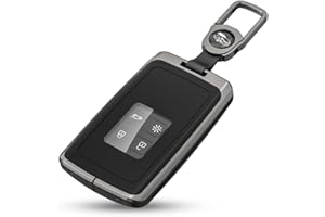 XMSCN Funda para Llave de Coche Compatible con Renault, Renault Funda para Llave Compatible con Renault Clio/Espace 5 / Master Bus/Talisman/Megane (IV/4) 4 Botones para Llave de Coche, con Llavero (Negro)