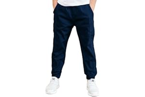 TiaoBug Enfant Garçon Cargo Pantalon Multi-Poches Taille Élastiquée Jogging Pantalon Sport Danse Hip-hop Hiver Décontracté 5-14 Ans