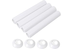ASOFTY 4 pezzi copertura per tubi di riscaldamento e 4 pezzi rosetta per tubi di riscaldamento, diametro esterno 32 mm, lunghezza 200 mm copertura per tubi di plastica, coperture per tubi del radiator