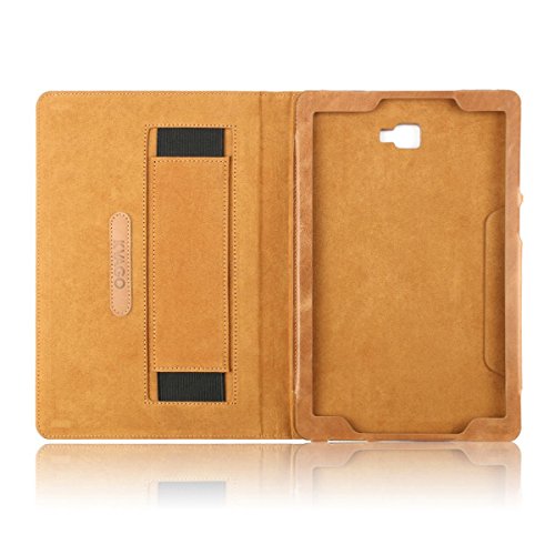 Samsung Galaxy Tab A 10.1 mit S Pen Fall, kvago Premium Echt Leder Schutzhülle mit Ständer Feature Big Card Slot Cash Inhaber Folio Flip Cover für Samsung Galaxy Tab A 25,7 cm 2016 sm-p580 P585 S Pen Version (Galaxy Tab A6 10.1) braun braun - 5