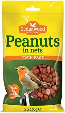 Cedarwood Bird Care Peanuts In Nets Bird Food 2 x 150g Gram Twin Pack Hanging Net Feeder