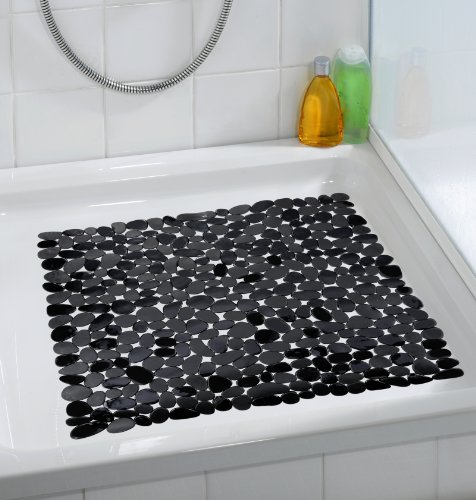 WENKO 20275100 Duscheinlage Paradise Black – Rutschstopp, Saugnäpfe, Kunststoff, Schwarz - 3