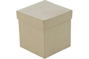 DECOPATCH Décopatch BT042C Box (aus Pappmaché zum Verzieren und Personalisieren, quadratisch, 9,5 x 9,5 x 9,5 cm) 1 Stück kartonbraun