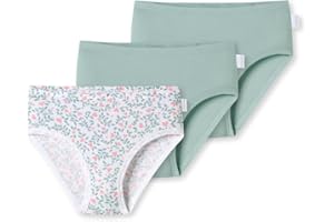 Schiesser Krótkie Dziewczynki Schiesser Mädchen 3 Pack Slips Unterwäsche Feinripp - 100% Organic Bio Baumwolle - Größe 92 Bis 140