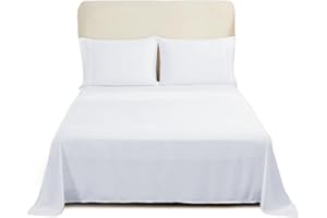 My Home Store Spannbettlaken, weich, hochwertig, 100% ägyptische Baumwolle, Fadendichte 300, Hotelqualität, pflegeleicht, lichtbeständig, Weiß, Super King Size (275 x 310 cm)