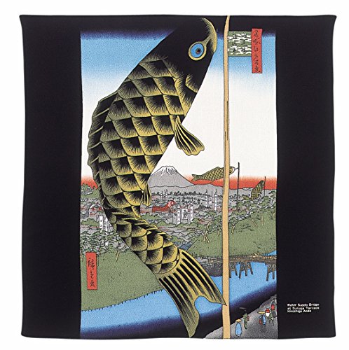TAIYO-Corporation Japanese Furosiki (Wrapping Cloth) Ukiyoe koi-nobori stampa