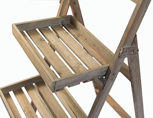 Blumentreppen Blumentreppe Kreidetafel Regal Holzregal Leiterregal Schubladenregal Pflanzentreppe Gartenregal (YL15A055) - 4