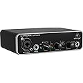 Behringer UMC22 2x2 USB Audio Interface, 48 kHz, with MIDAS-Designed Mic Preamplifier for Microphones and Instruments