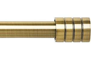 BOOM JOG Barra de cortina extensible de latón antiguo de 76 cm a 310 cm, riel de cortina ajustable de 30 a 122 pulgadas, incluye postes, remates de tapa final, soportes de 3 piezas, kits de herramientas